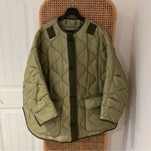 Frankie Shop TED QUILTED JACKET - MOSS GREEN